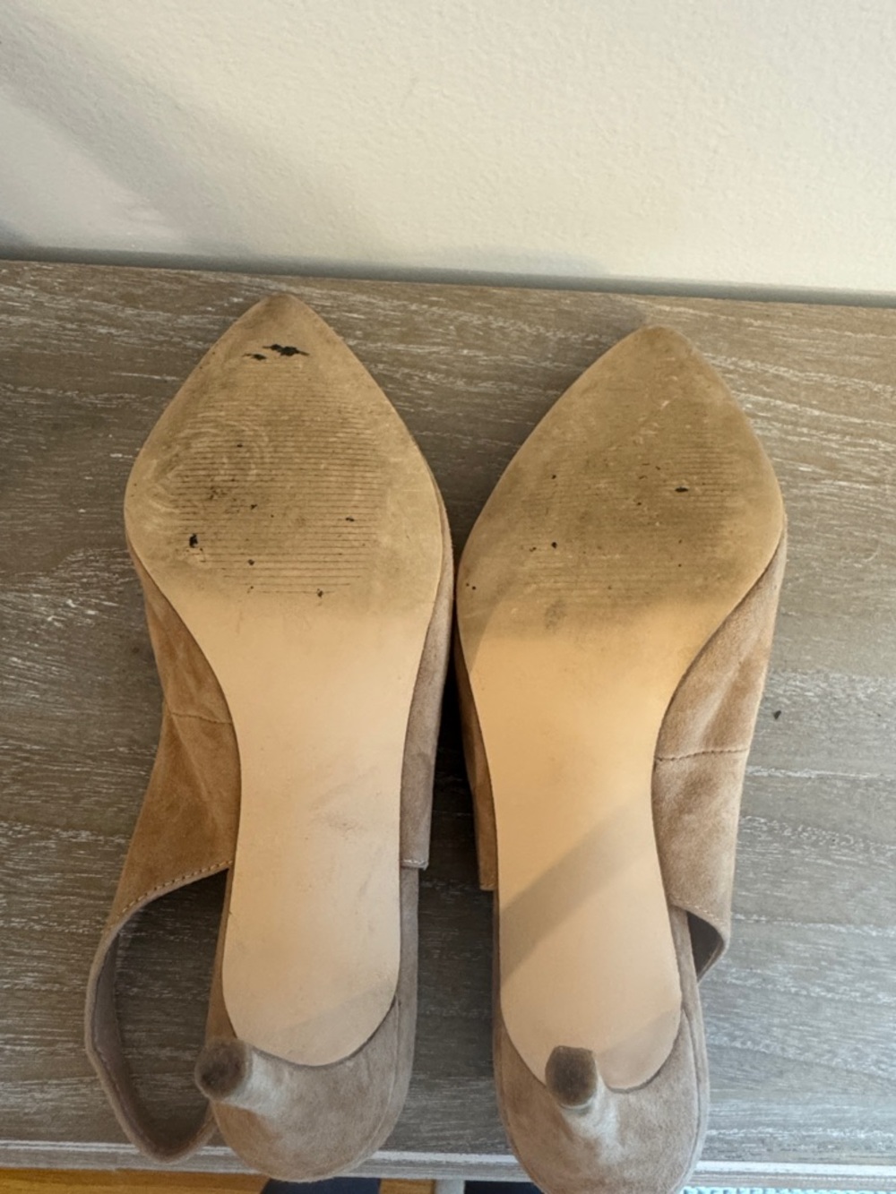 Bleeker & Bond Tan Suede Pointed Toe Slingback Heels - Picture 6 of 10